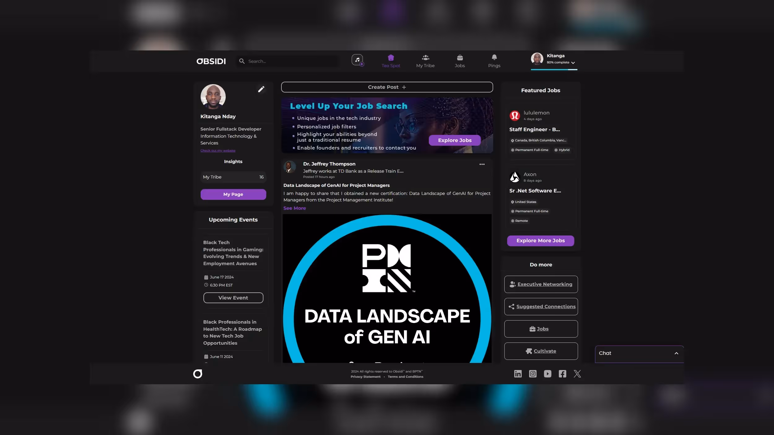 Obsidi - Reactjs, JS/TS, MaterialUI, Knexjs, Postgresql